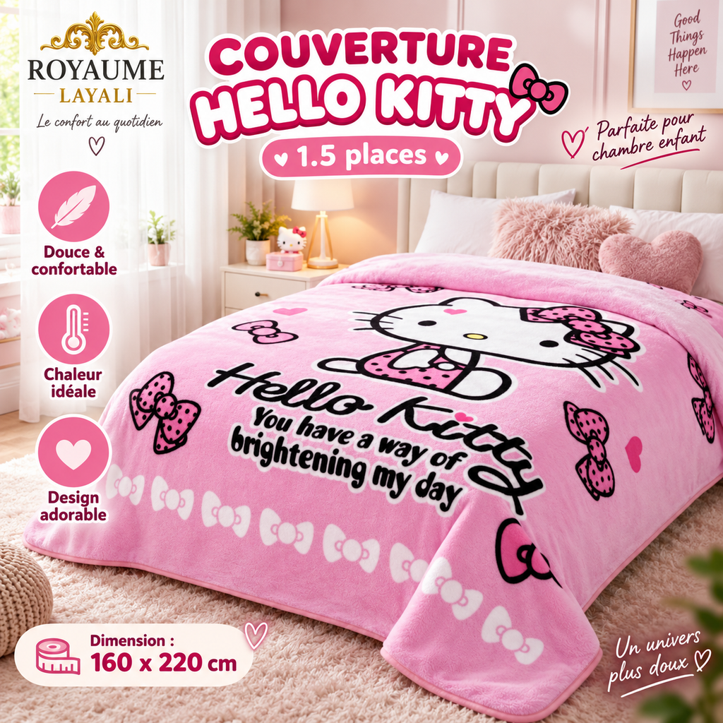 Couverture Enfant Parisienne Blanc Fille Parapluie 160x220 cm