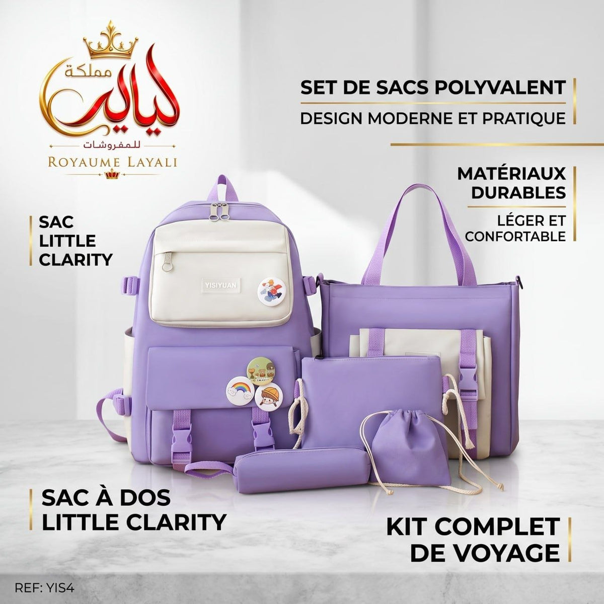 Set Sacs École & Voyage YISIYUAN – 5 Pièces | Plusieurs Coloris
