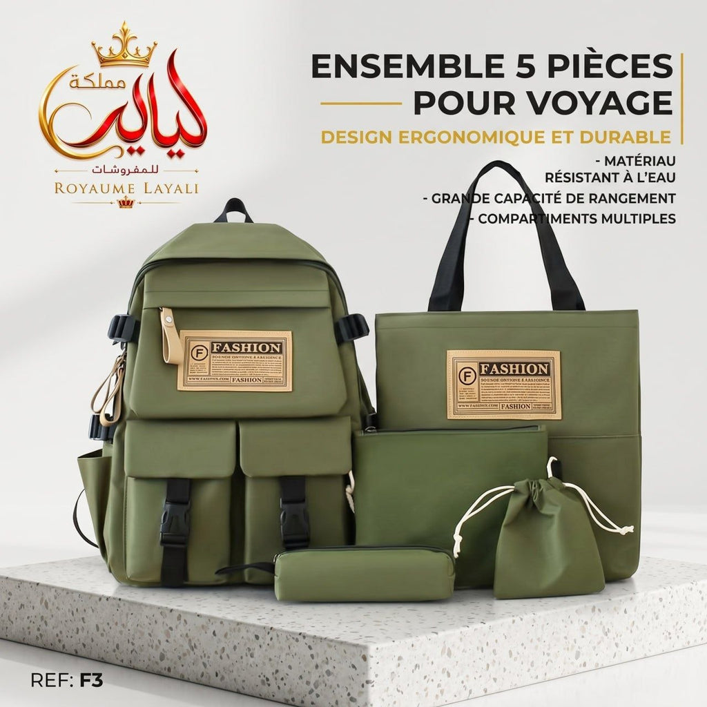 Set Sacs École & Voyage YISIYUAN – 5 Pièces | Plusieurs Coloris