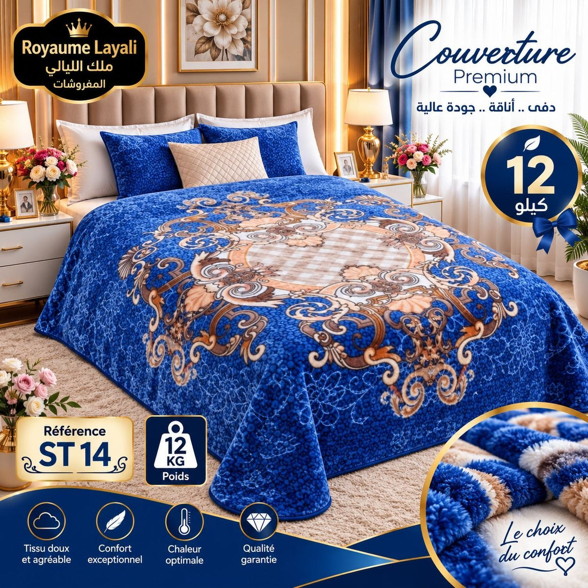 Couverture Premium Royaume Layali ST10 — Violet Baroque 12kg