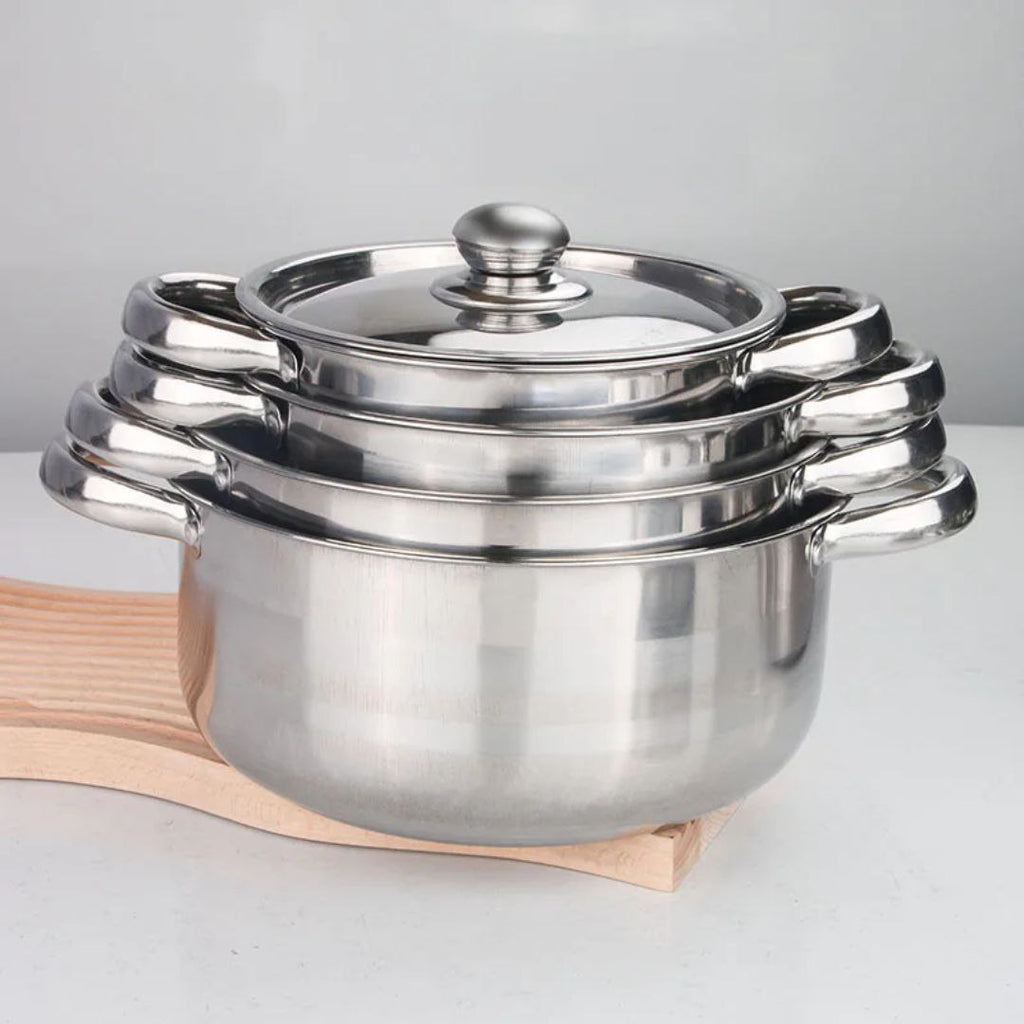 🔥 Batterie de Cuisine Inox – 12 Pièces