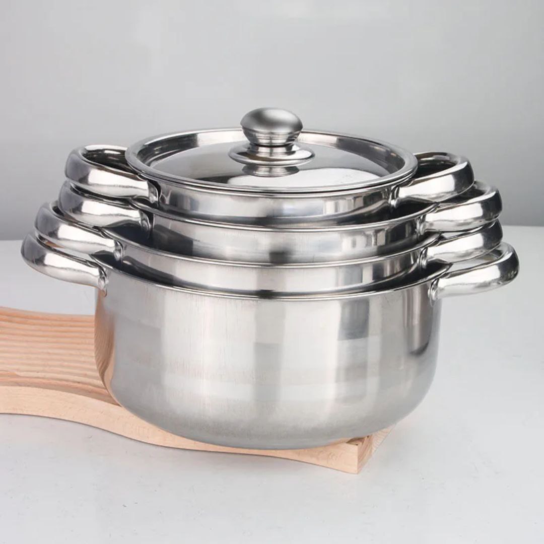 🔥 Batterie de Cuisine Inox – 12 Pièces