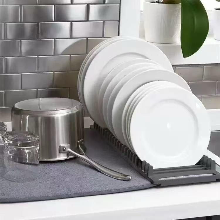 🍽️ Égouttoir Pliable avec Tapis Microfibre