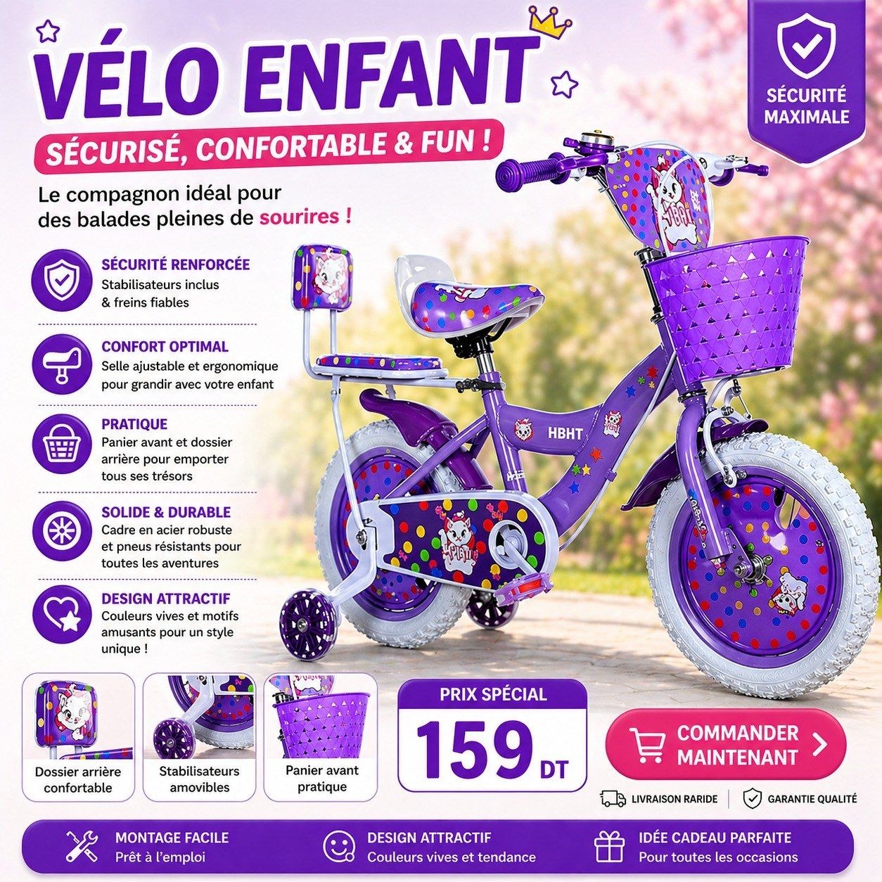 Vélo Enfant sécurité  confort - 2 Ans / 6 Ans