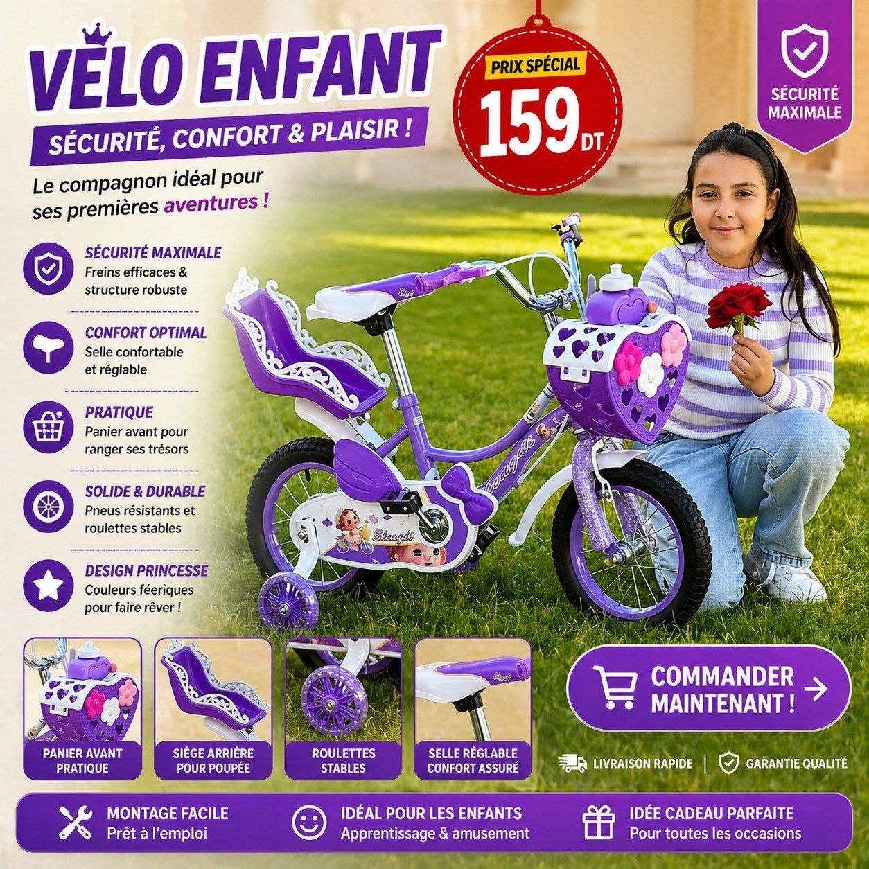 Vélo Enfant sécurité  confort - 2 Ans / 6 Ans