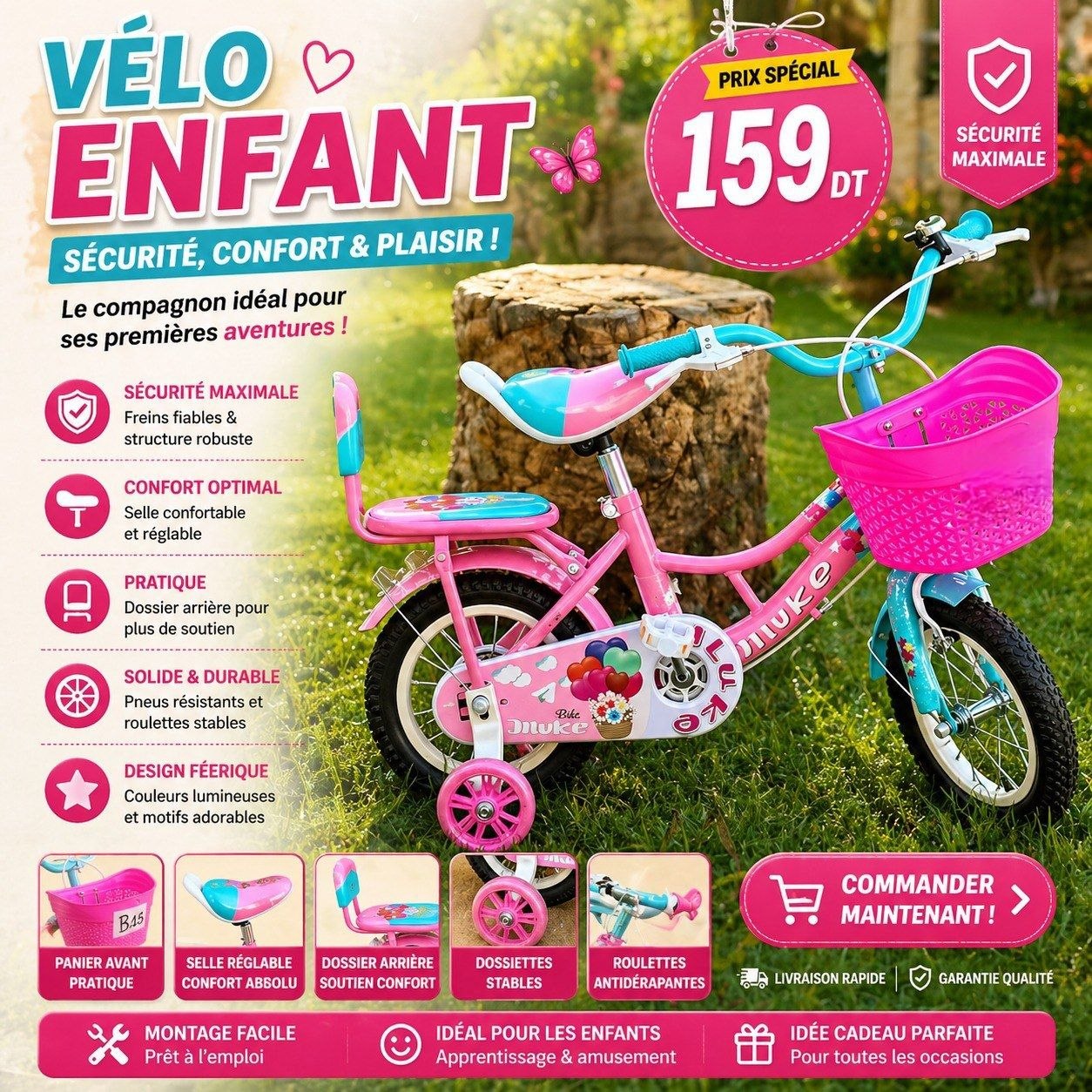Vélo Enfant sécurité  confort - 2 Ans / 6 Ans