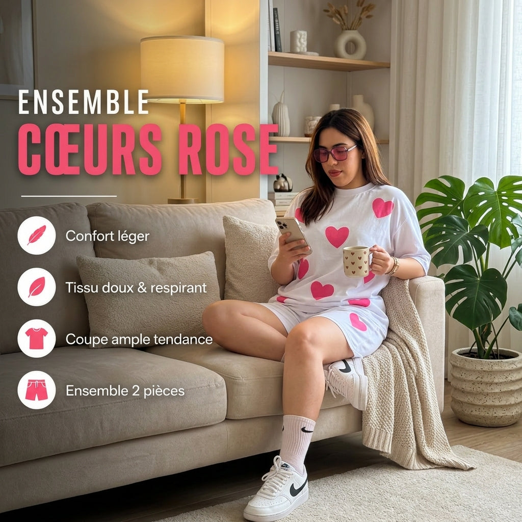 Ensemble Cœurs Rose