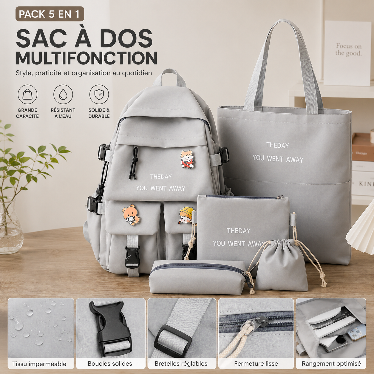 Pack Sac à Dos 5 en 1