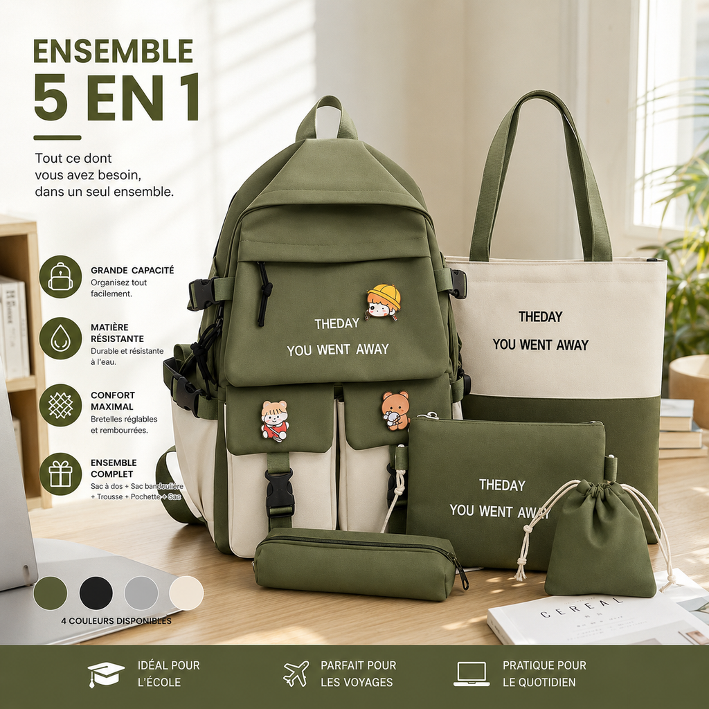 Pack Sac à Dos 5 en 1