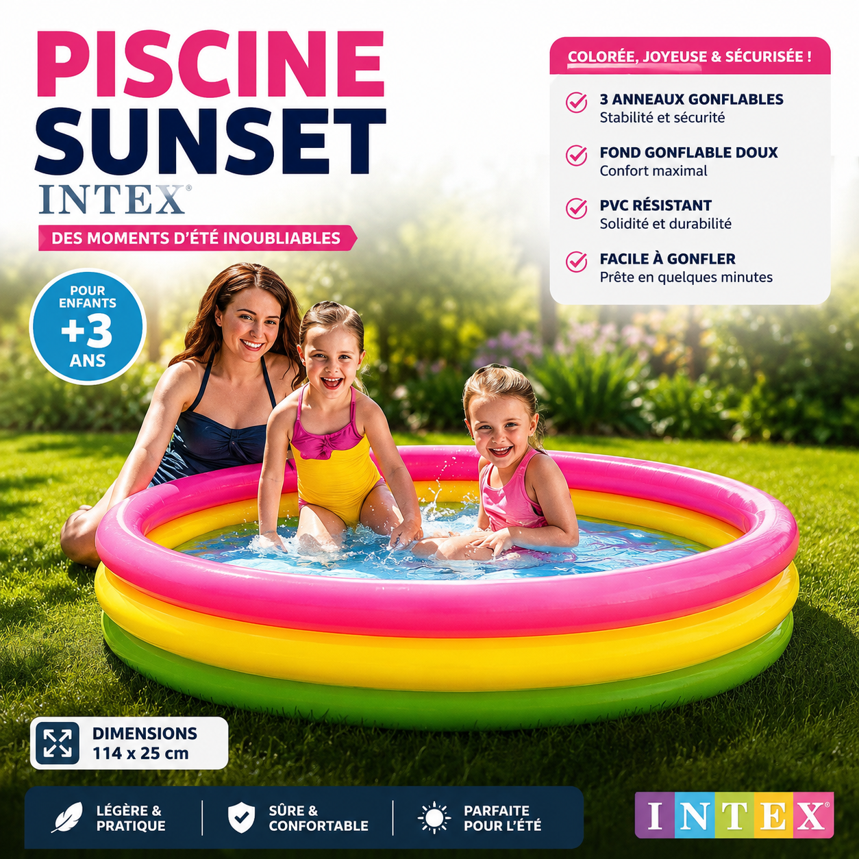 Piscine Gonflable Sunset INTEX — 114 x 25 cm