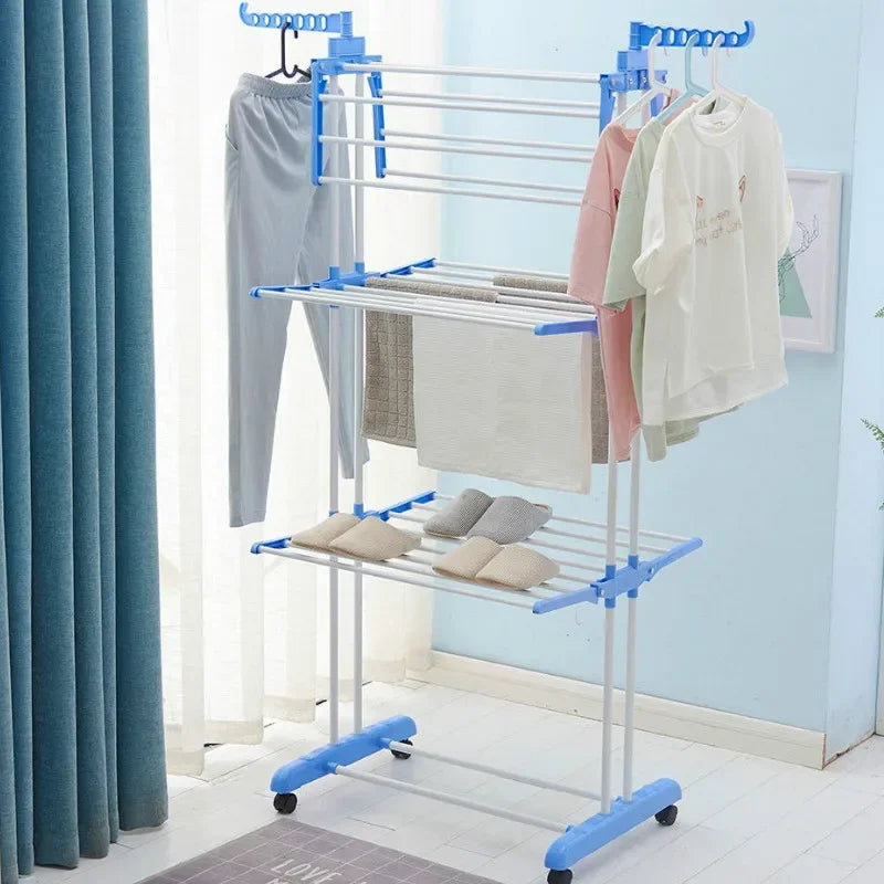 🧺 Seche Linge 3 Niveaux – Pliable et Mobile