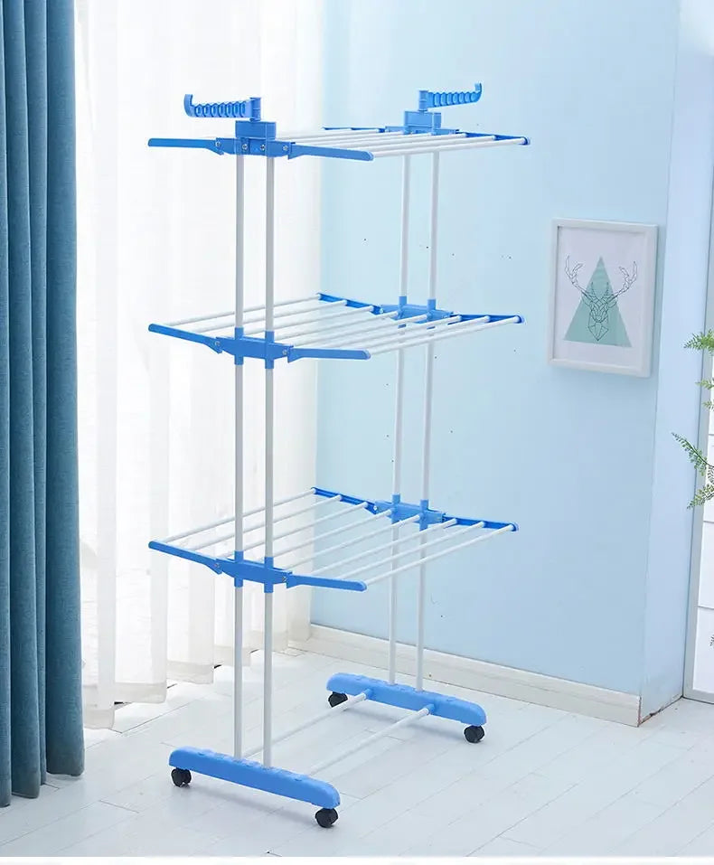 🧺 Seche Linge 3 Niveaux – Pliable et Mobile