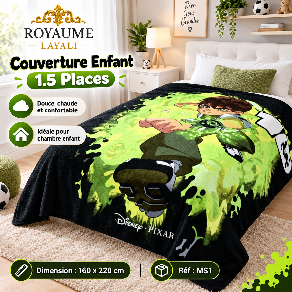 Couverture Enfant 1.5 Places 160x220 cm – Douceur & Design Moderne
