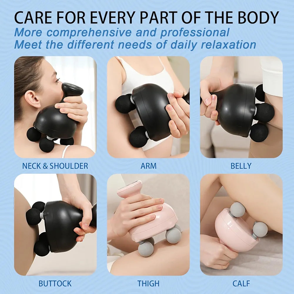 Appareil de Massage Électrique 360° – Compact, Silencieux et Rechargeable