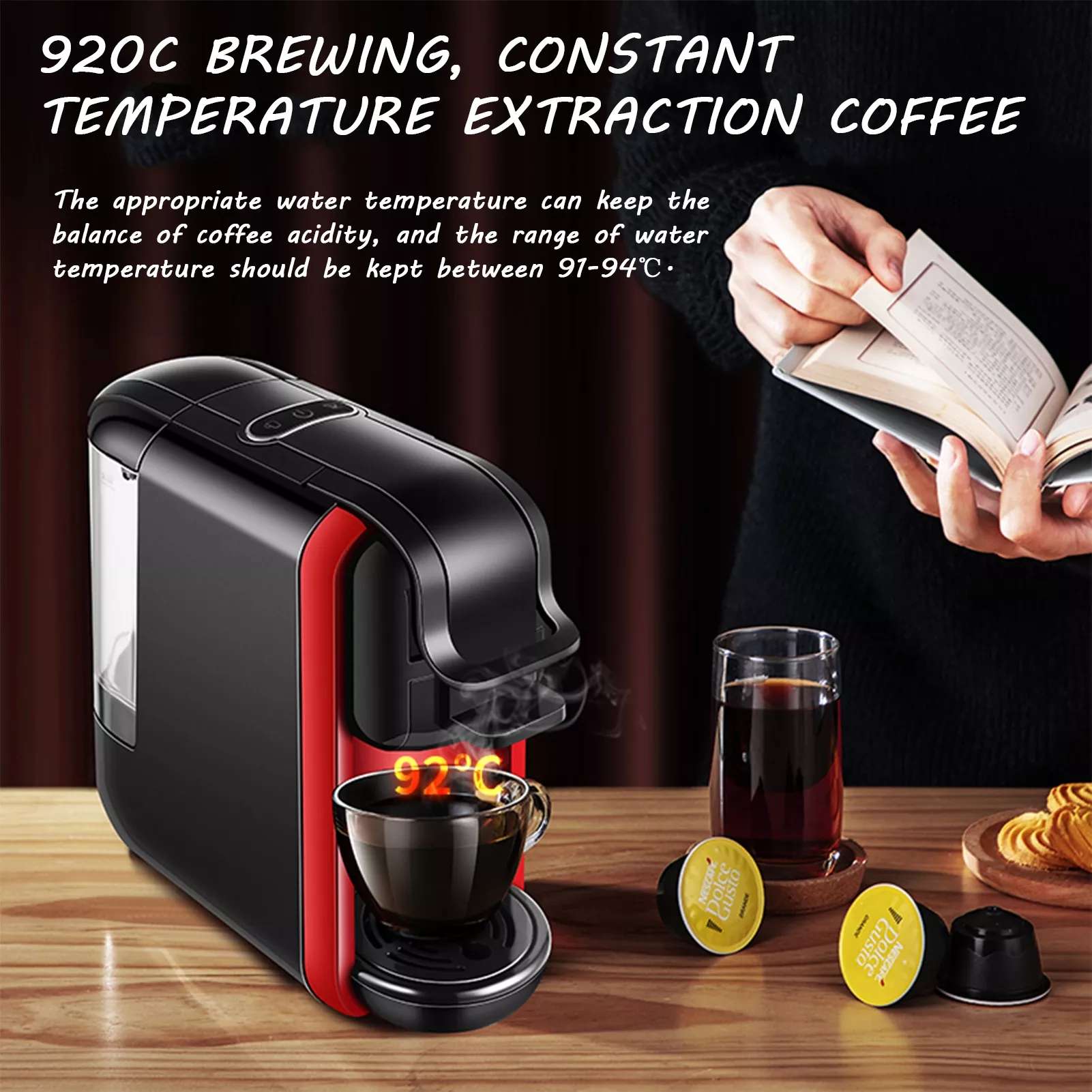 Machine Cafetiere 3 en 1 Nova 1450w 0.6 L